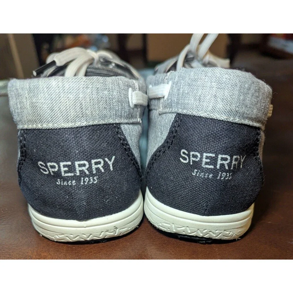Sperry Leather Top Siders Boat Shoes Loafers Flats Black White Size 8.5 - Picture 3 of 10